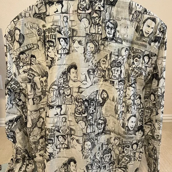 Robert Graham Black and White Graphic Print Dress Shirt - Picture 3 of 3